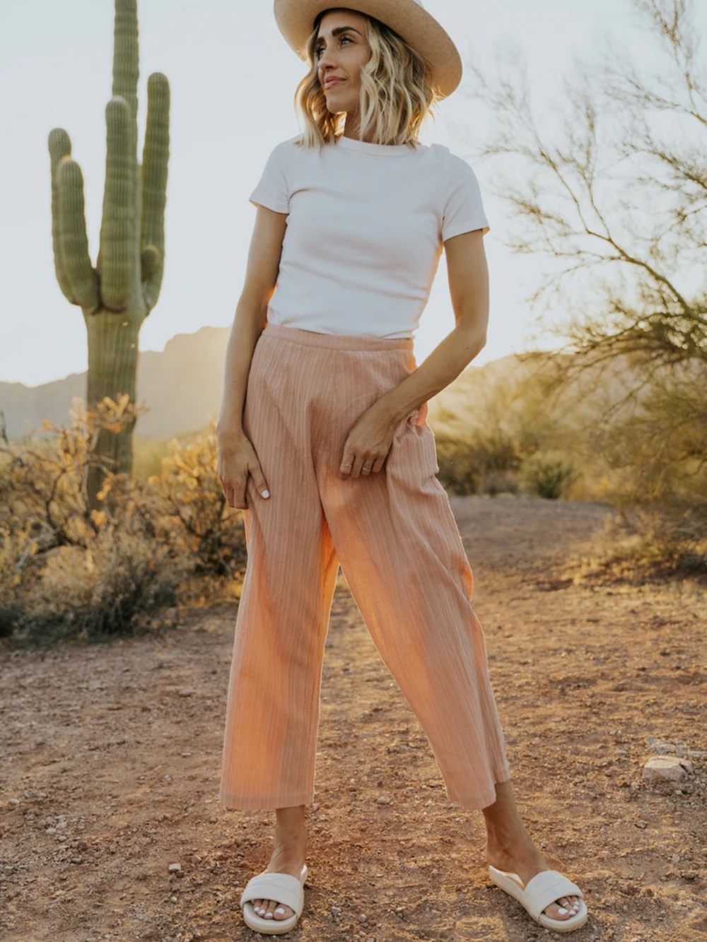 Roolee Pink Skies Textured Trousers